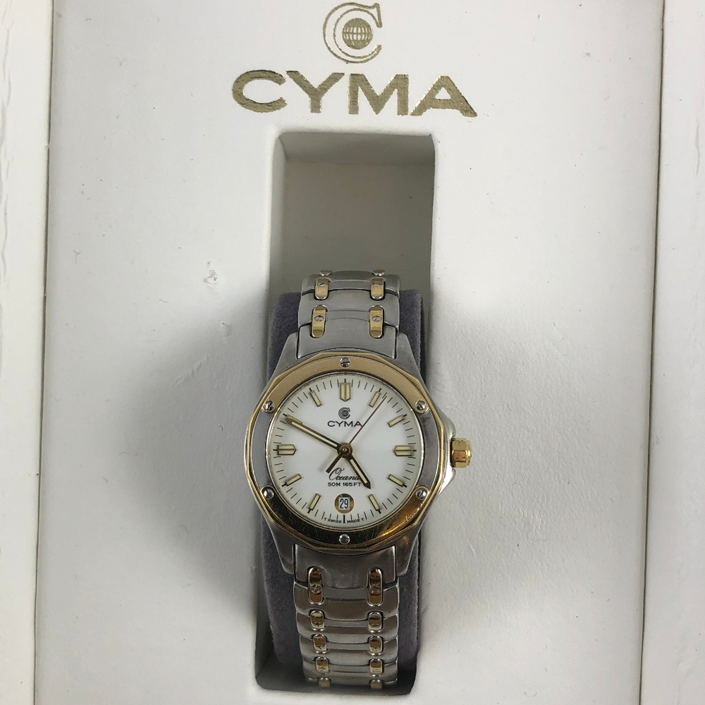 Vintage CYMA Oceana Swiss Made Two Tone Watch